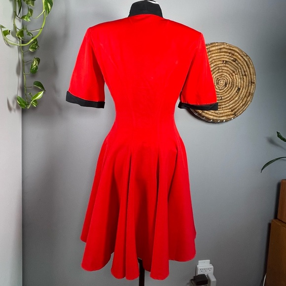 Vintage 80’s does 40’s Red Dress - Picture 3 of 8